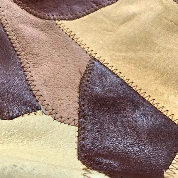 Retro brown patchwork leather purse - Picture 8 of 11